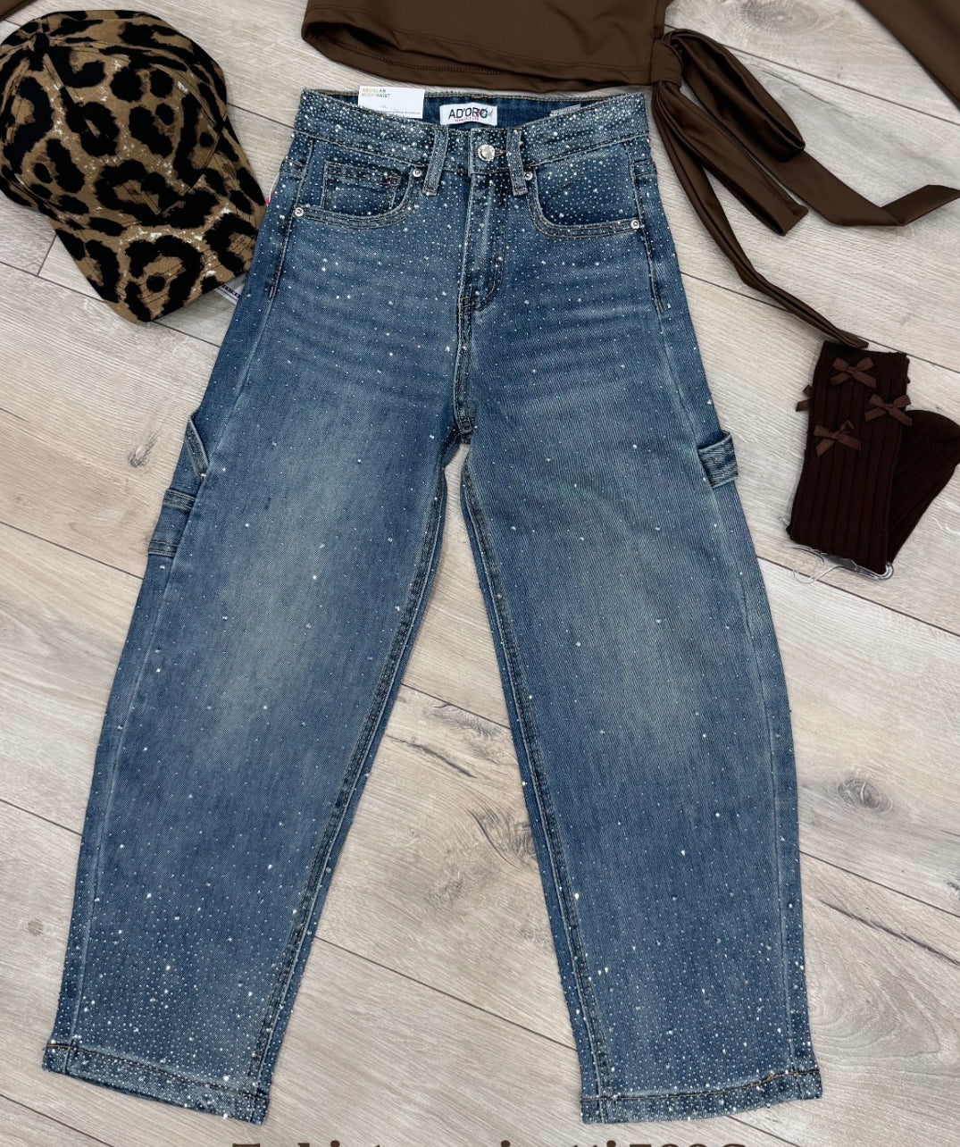 Jeans balloon strass