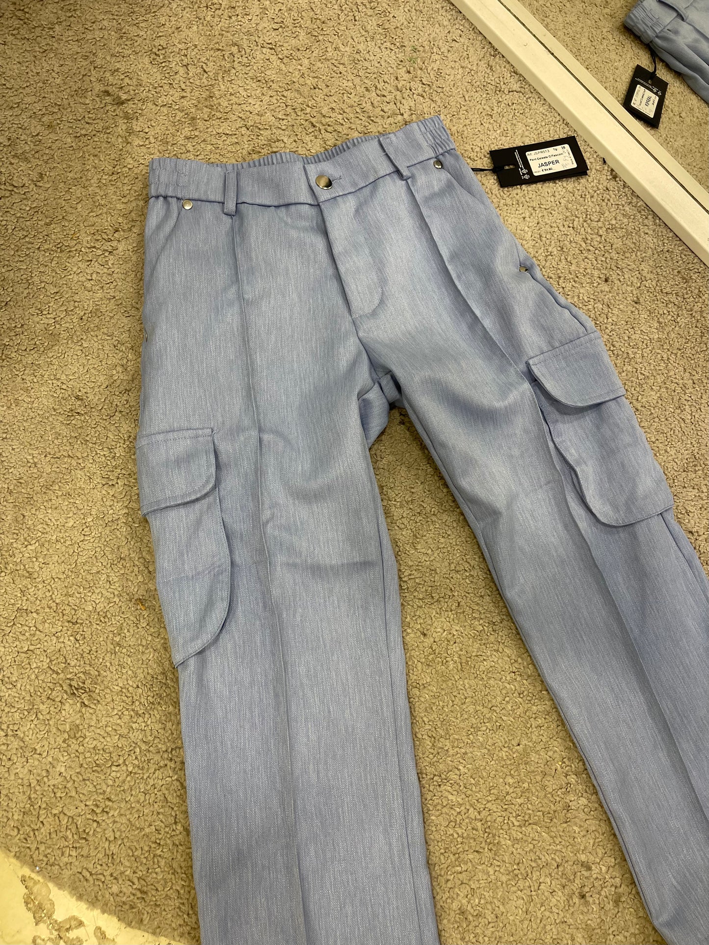 Pantalone cargo celeste jasper