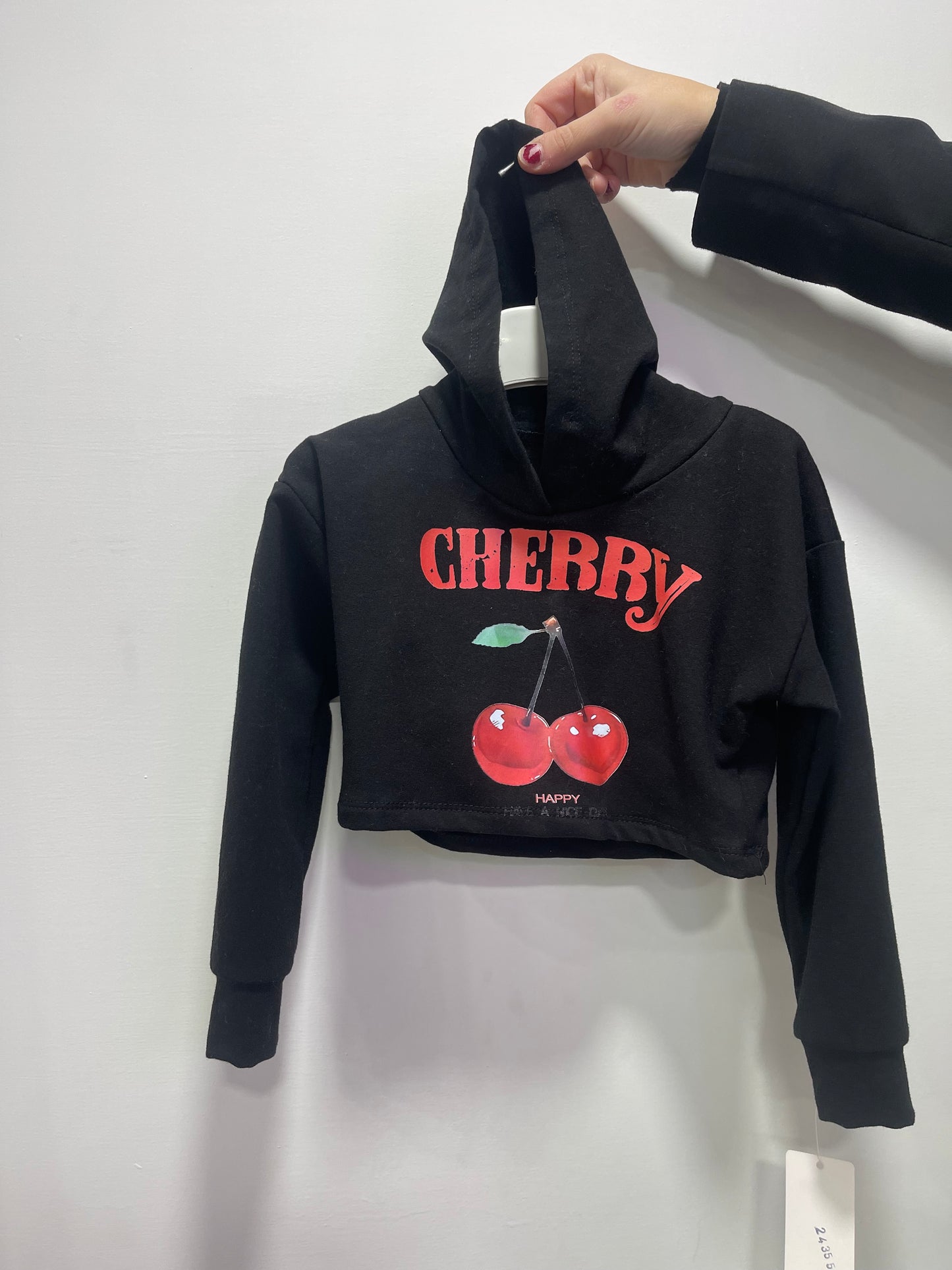 Felpa crop Cherry