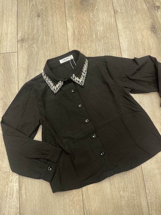 Camicia collo strass