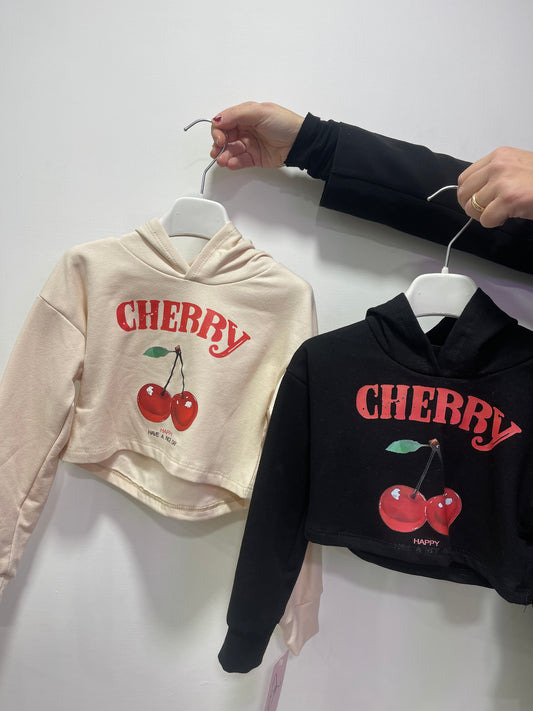 Felpa crop Cherry