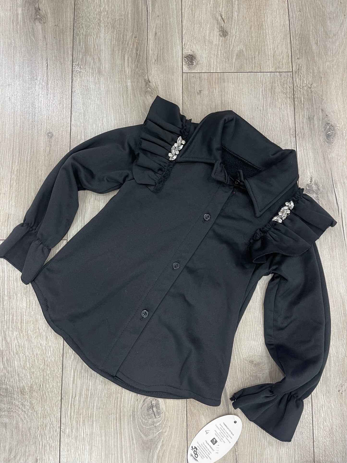 Camicia strass felpata