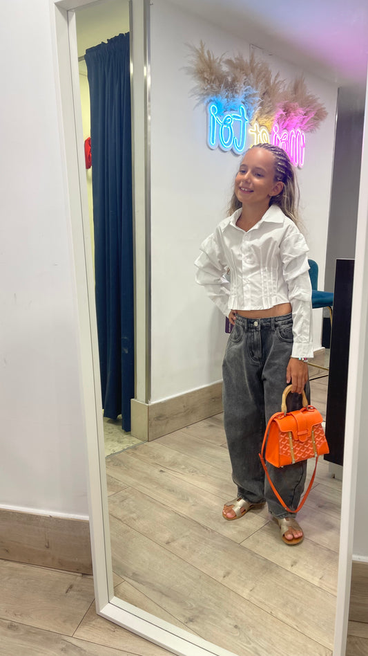 Jeans buggy grigio