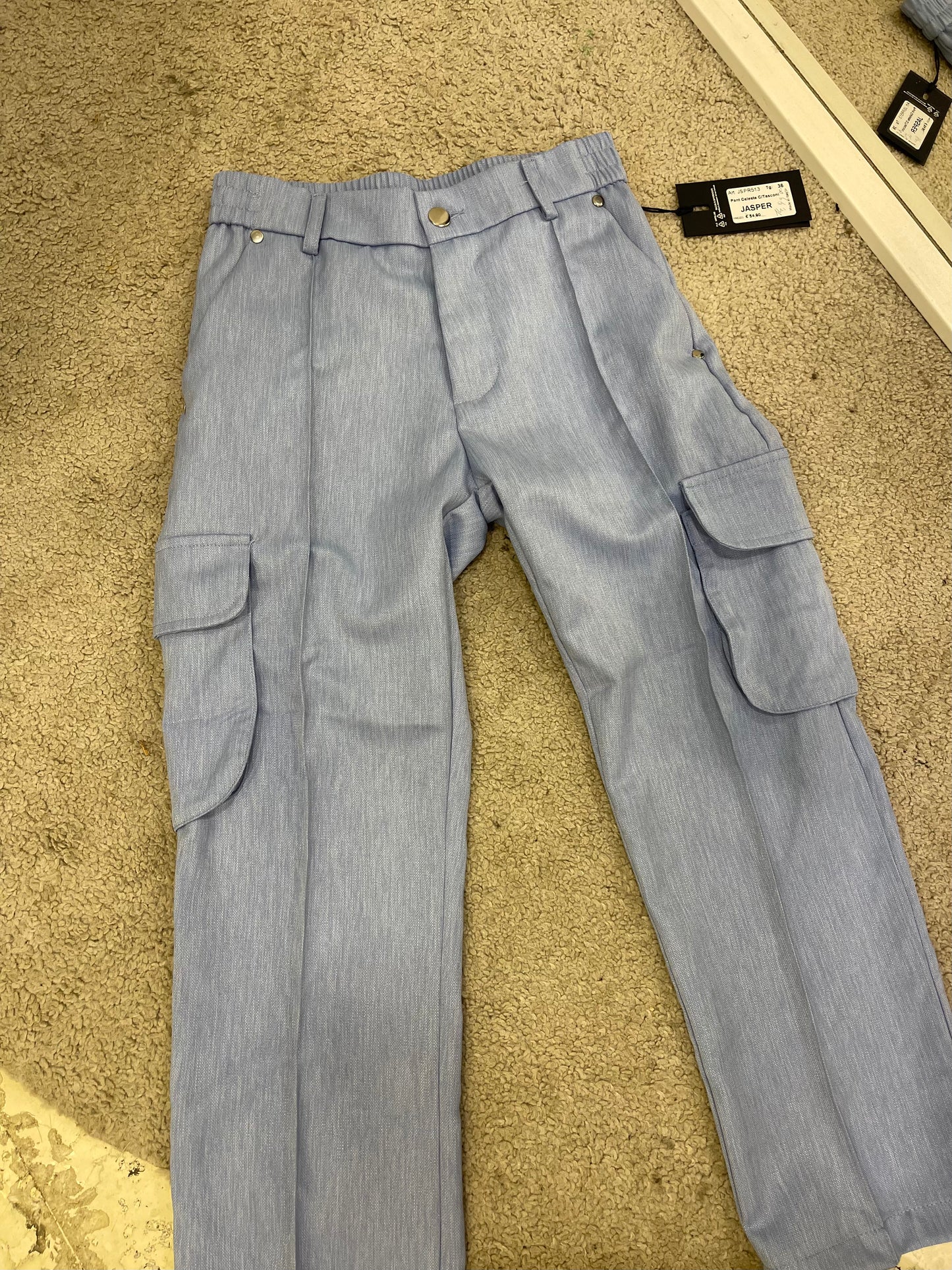 Pantalone cargo celeste jasper