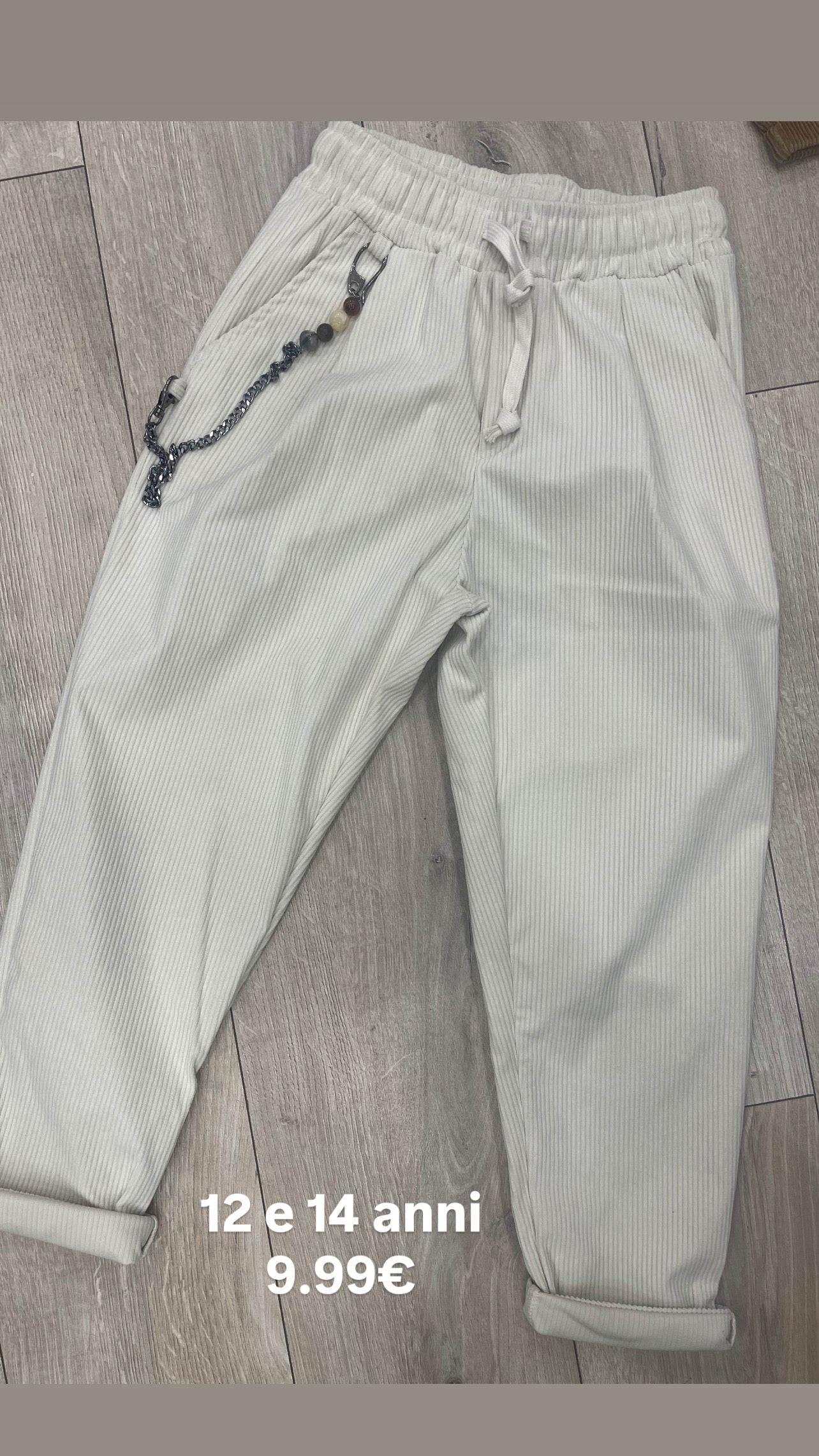 Pantalone velluto panna