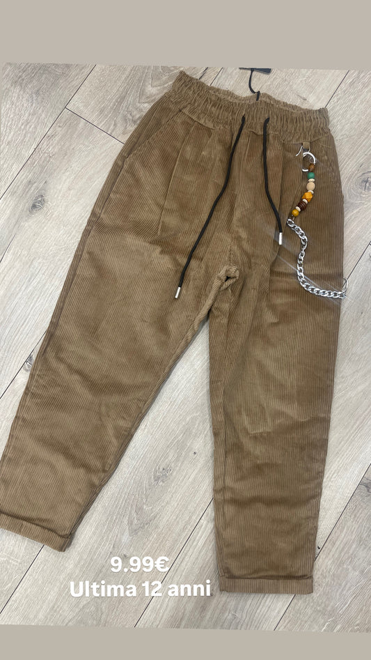 Pantalone velluto cammello