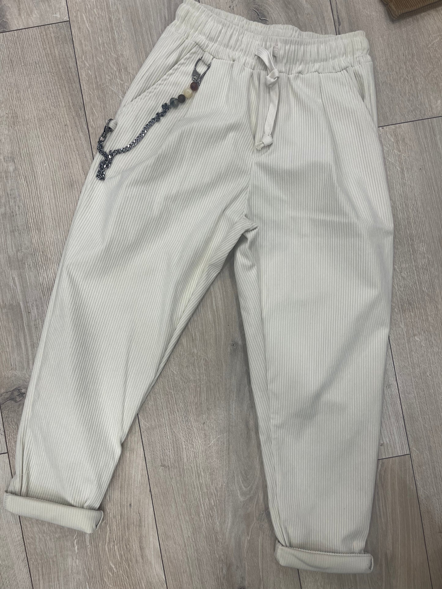 Pantalone velluto panna