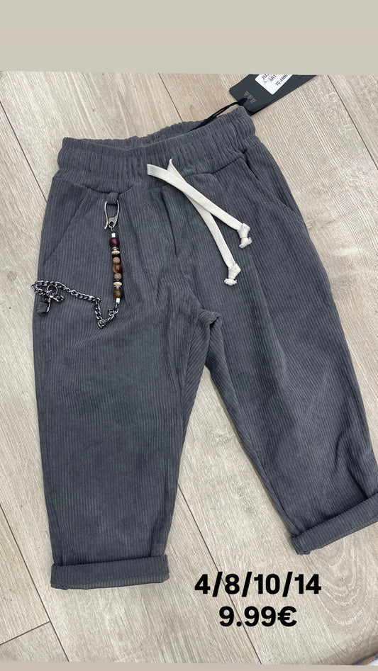 Pantalone velluto grigio