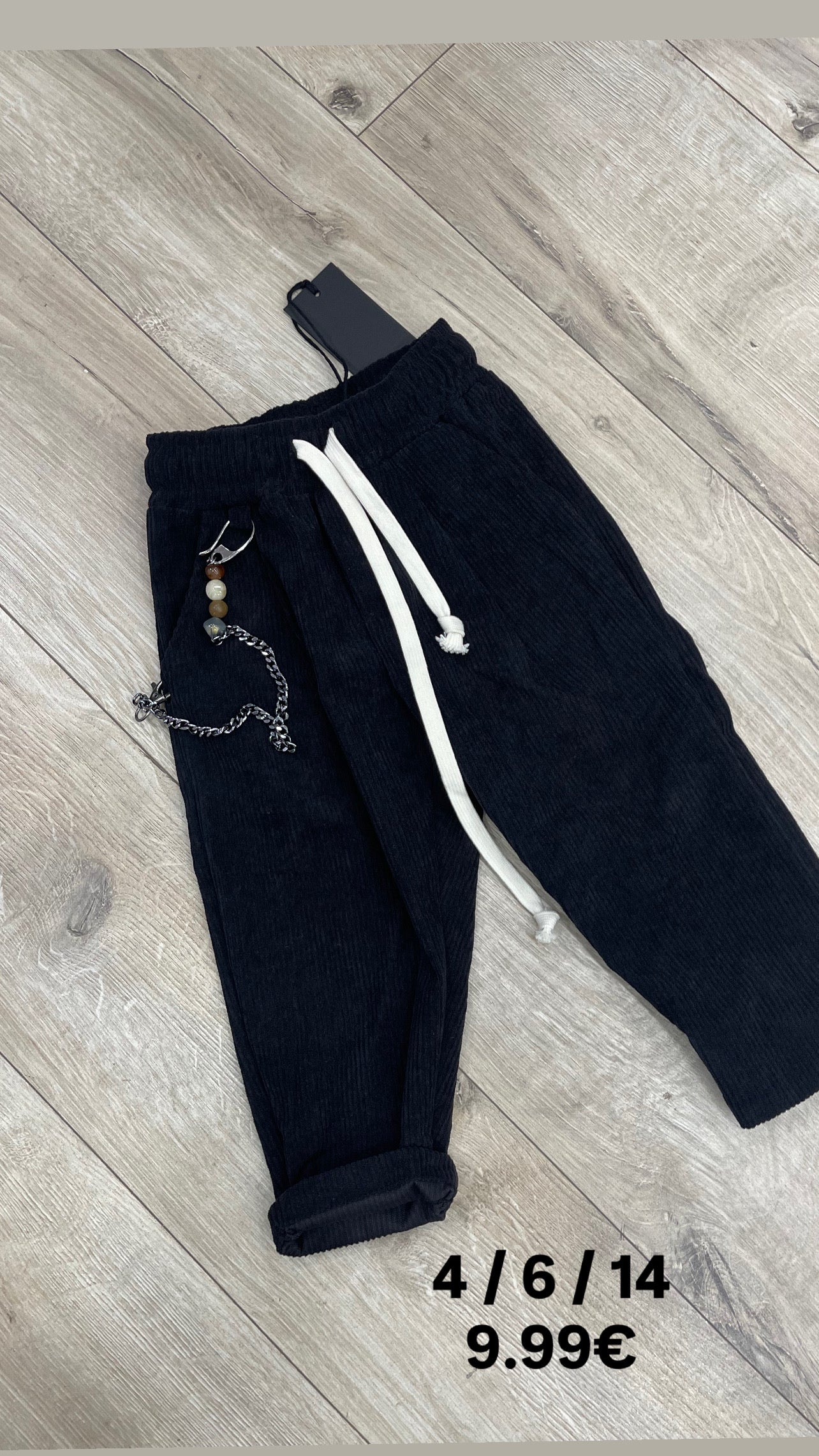 Pantalone velluto nero