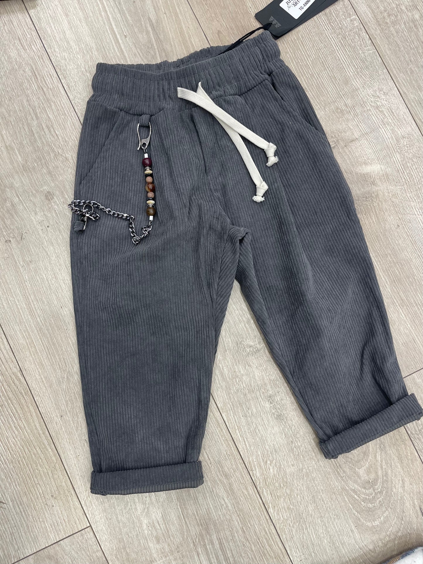 Pantalone velluto grigio